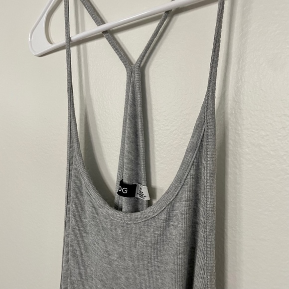 Grey Ribbed Racerback Tank Dress - Picture 6 of 15